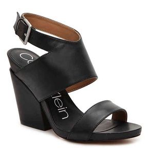 Calvin Klein Leather Block Heel Sandal